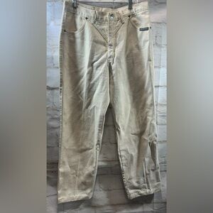 Vtg Rough Rider Circle T Jeans white Straight Leg USA Made Women's 13/14 CONCHOS